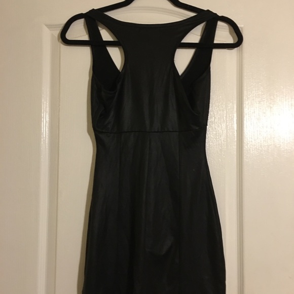 G by Guess Black Leather Zip Up Dress - Picture 4 of 4